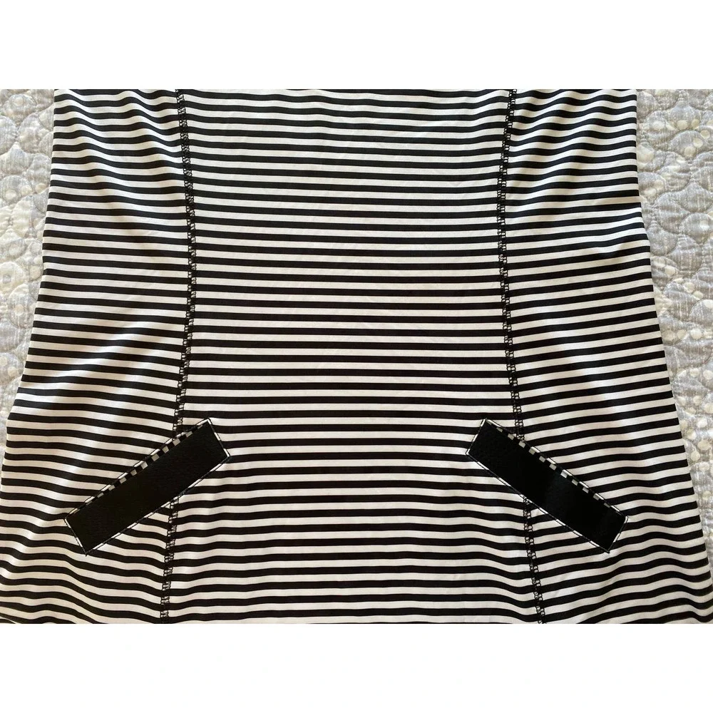 Jofit Dress Black White Striped Golf Athleisure Collar V Neck Pockets Small - Picture 8 of 12